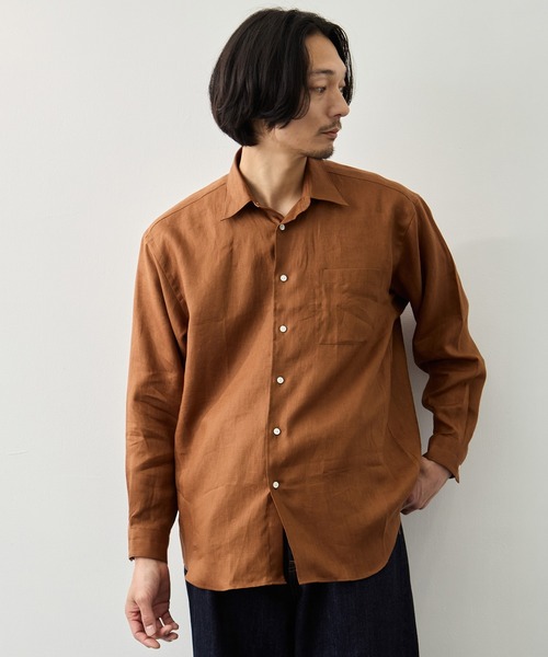 シャツ 「FUJI/フジ」LINEN STANDARD SHIRT メンズの画像