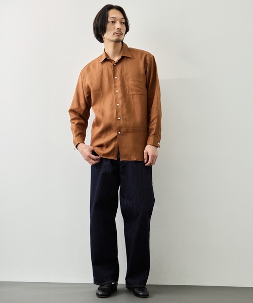 シャツ 「FUJI/フジ」LINEN STANDARD SHIRT メンズの画像