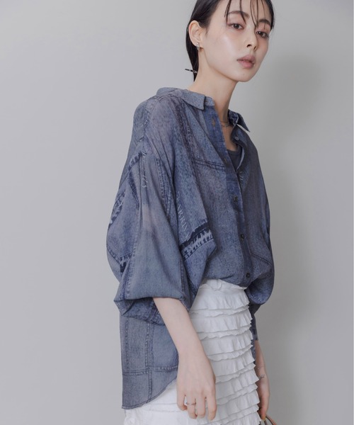 「Eimee Law」 長袖シャツ FREE ライトブルー レディース_画像9