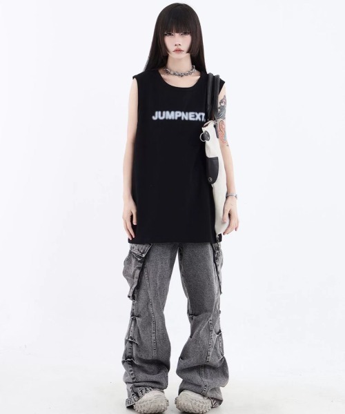「A'GEM9」 「jump next」カーゴパンツ L ブラック レディース_画像3