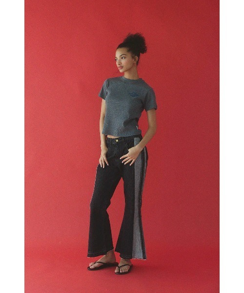 「ALEXIA STAM」 「Lee」半袖Tシャツ M チャコールグレー レディース_画像8