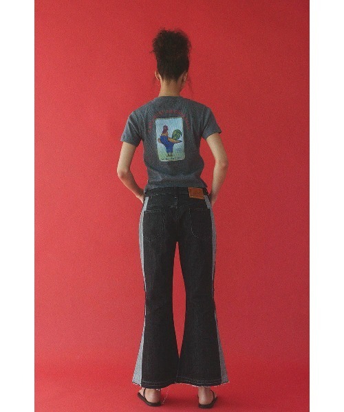 「ALEXIA STAM」 「Lee」半袖Tシャツ M チャコールグレー レディース_画像9
