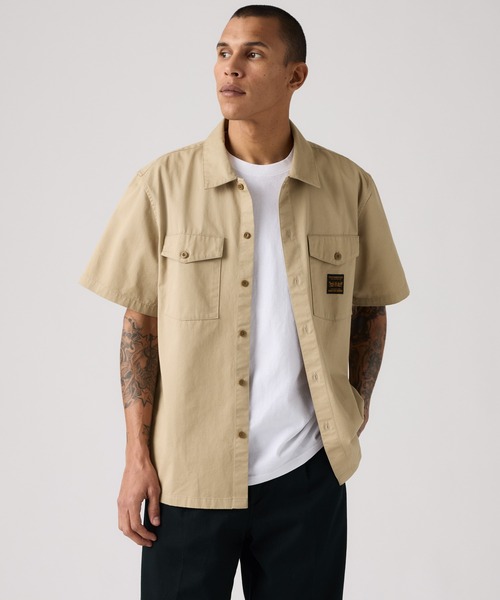 激レア　非売品　Levi Strauss & Co. バナーとLeeワークシャツ Levi's（リーバイス） シャツ 半袖 WORKWEAR ショートスリーブ