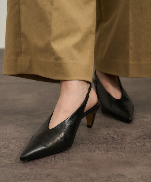「SALON adam et rope'」 ヒールサンダル 37 オリーブ レディース_画像2