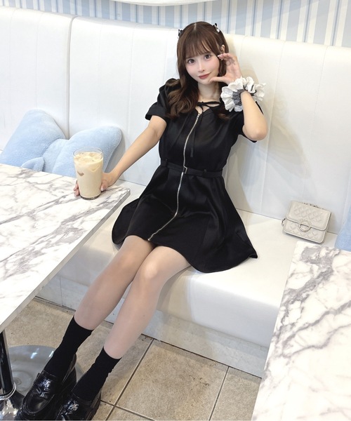 「one way」 半袖ワンピース FREE グレー レディース_画像5