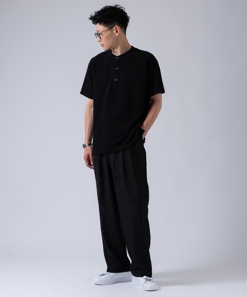OXA ワイドパンツ スラックス ピンストライプ ツータック スラックス