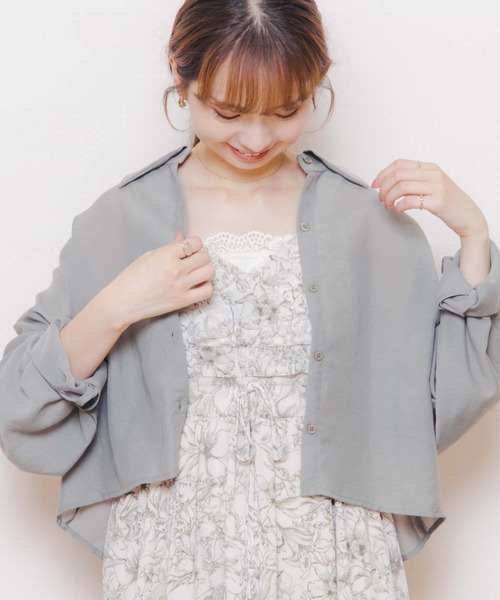 「flower」 長袖シャツ FREE ベージュ レディース_画像2