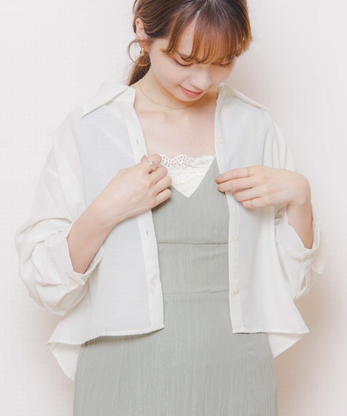 「flower」 長袖シャツ FREE ベージュ レディース_画像9