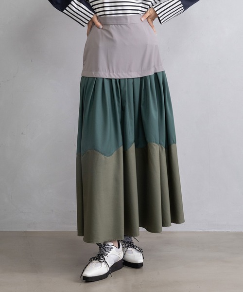 「MARECHAL TERRE」 フリルスカート MEDIUM ブラック×ホワイト レディース_画像2
