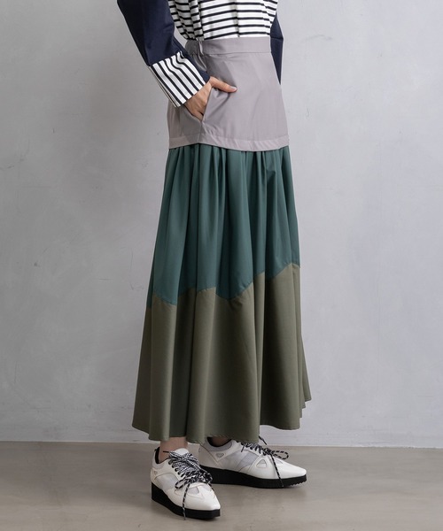 「MARECHAL TERRE」 フリルスカート MEDIUM ブラック×ホワイト レディース_画像3