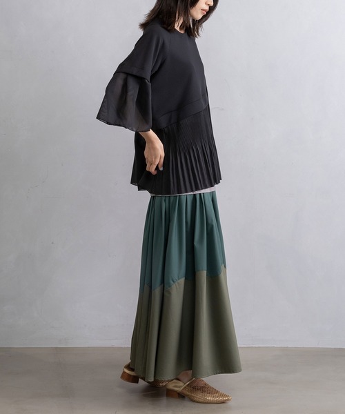 「MARECHAL TERRE」 フリルスカート MEDIUM ブラック×ホワイト レディース_画像6