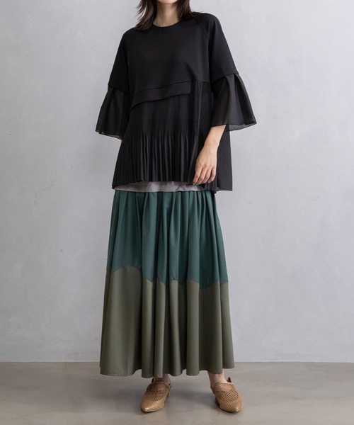 「MARECHAL TERRE」 フリルスカート MEDIUM ブラック×ホワイト レディース_画像7