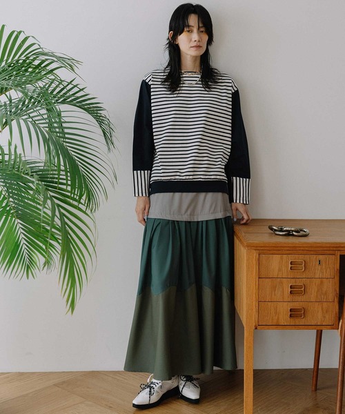 「MARECHAL TERRE」 フリルスカート MEDIUM ブラック×ホワイト レディース_画像8
