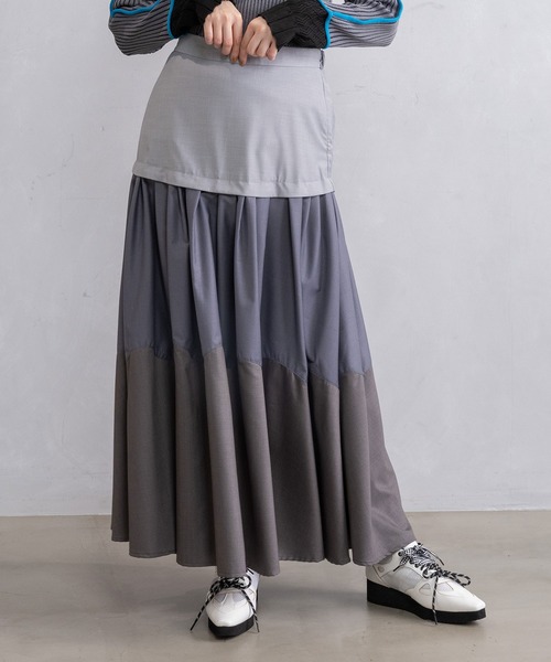 「MARECHAL TERRE」 フリルスカート MEDIUM ブラック×ホワイト レディース_画像9