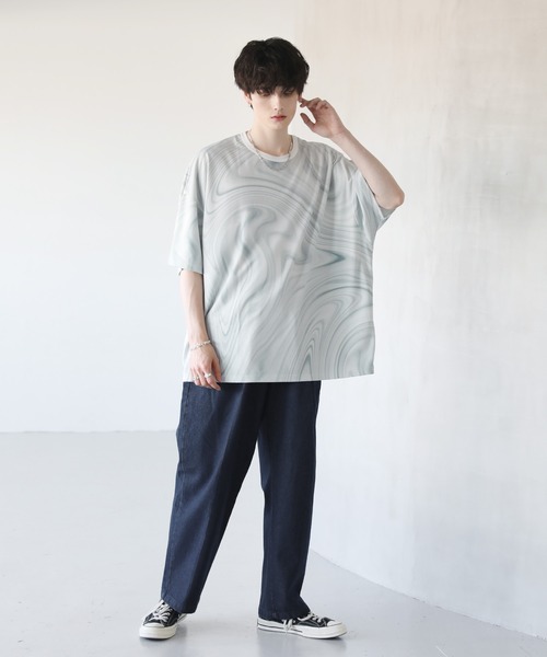 No.825019 　人気のドルマンスリーブ！ゆったりサイズプリント Tシャツ 楽天市場】Tシャツ メンズ 半袖 カットソー 夏 夏服 春 春服