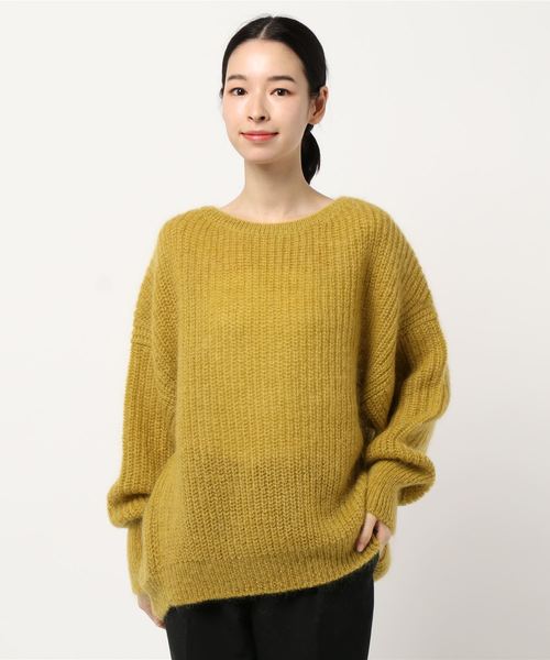 IENA（イエナ） ニット モヘヤ混ボートネックワイドプルオーバー