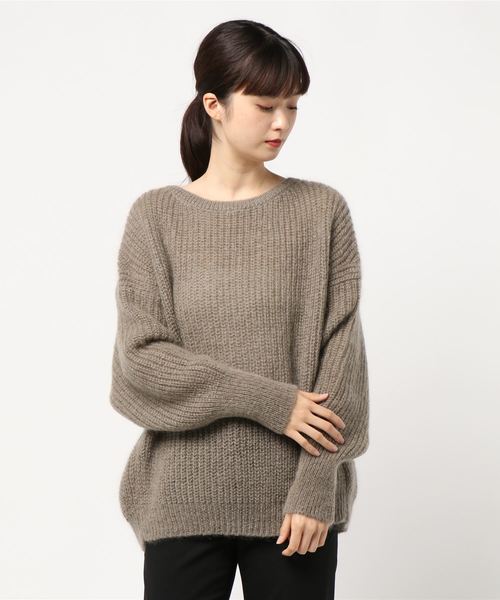 IENA（イエナ） ニット モヘヤ混ボートネックワイドプルオーバー