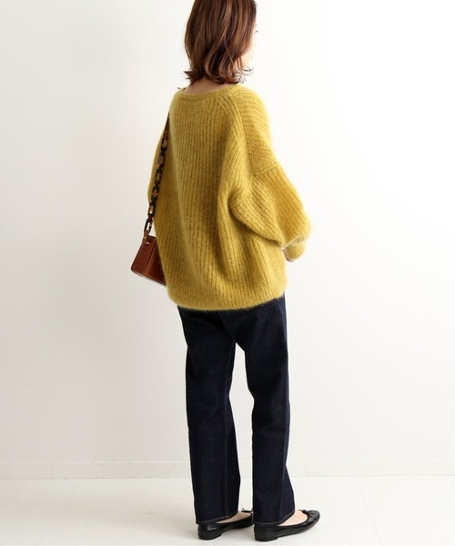 IENA（イエナ） ニット モヘヤ混ボートネックワイドプルオーバー