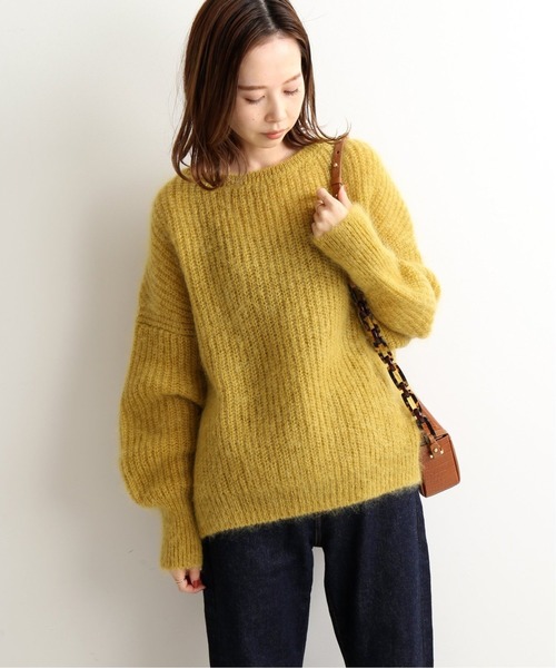 IENA（イエナ） ニット モヘヤ混ボートネックワイドプルオーバー