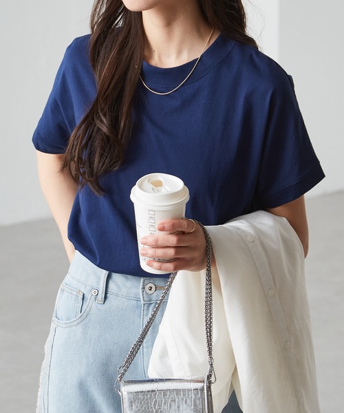 【美品】コーデ売り♡INED 接触冷感 無地Tシャツ＆メッシュベスト RANAN tシャツ 「Beautiful Cotton 綿100％」UVカット/接触冷感