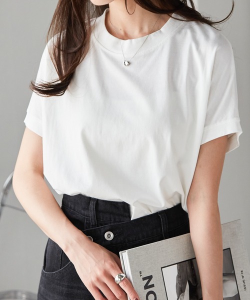 【美品】コーデ売り♡INED 接触冷感 無地Tシャツ＆メッシュベスト RANAN tシャツ 「Beautiful Cotton 綿100％」UVカット/接触冷感
