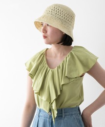 VIS tシャツ フリルカラーカットソートップス レディース