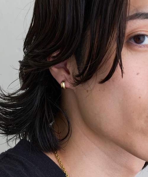 JUPITER ピアス 「K10」プランプフープピアス/ユニセックス/金属
