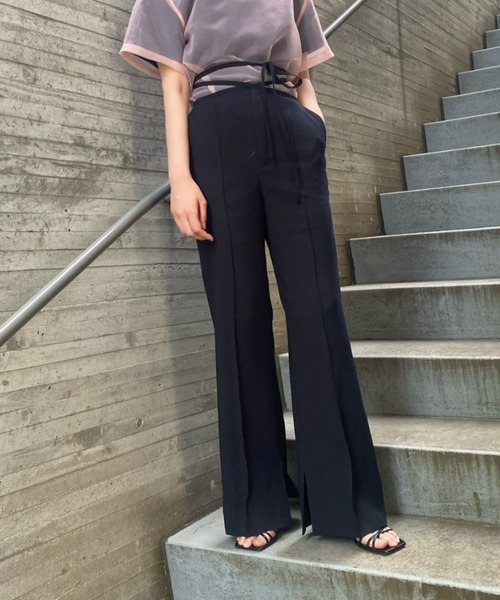 40 割引34 レディース Xs Sサイズ相当 36 レディース S Mサイズ相当 グリーン ブラック メール便送料無料対応可 パンツ タイウエストパンツ Tie Waist Pants ボトムス パンツ レディースファッション ファッション34 レディース Xs Sサイズ相当 36