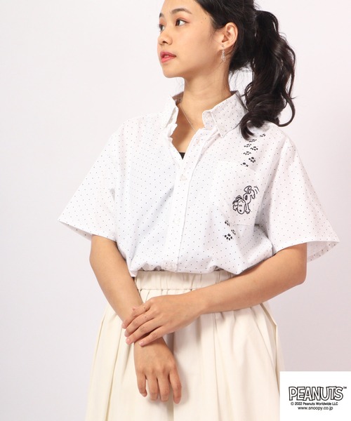 ブラウス シャツ 「PEANUTS/ピーナッツ」M 5252 126 20 CLASSIC SHIRTS(UN) レディース メンズ PEANUTS ブラウス シャツ スヌーピー オックスフォードシャツ