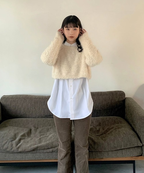 Isn't She？（イズントシー） ニット セーター ふわふわクロップド