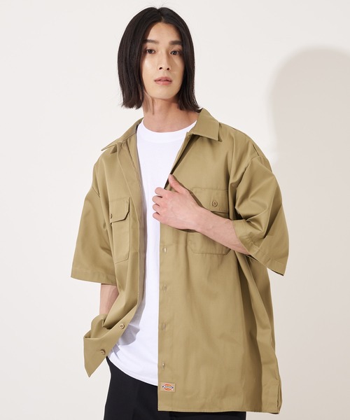 Hi-Standard 半袖ワークシャツ S ベージュ ハイスタ Dickies（ディッキーズ） シャツ 「Dickies」1574 SHORT SLEEVE WORK