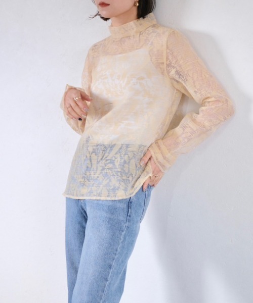 シャツ ブラウス シアージャガードブラウス / original sheer jacquard 