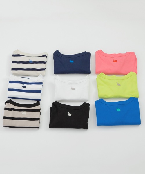 ノップドゥノッド nop de nod USコットンフレンチスリーブTシャツ （ブルー） ノップドゥノッド nop de nod USコットンフレンチスリーブT