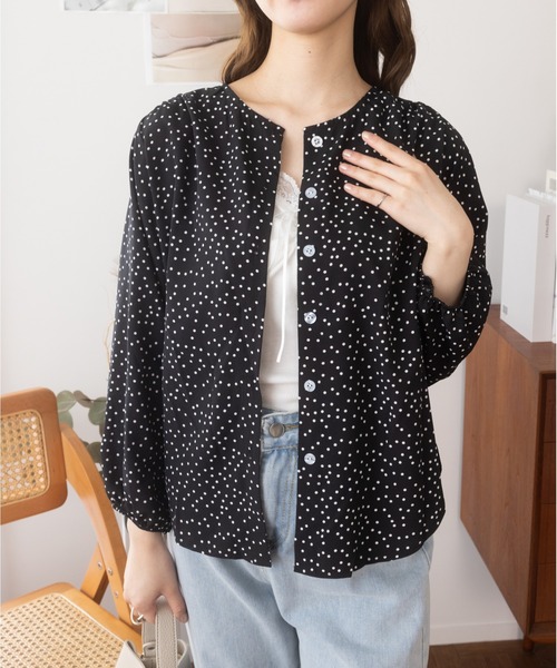 Ada. ブラウス シャツ ドットスキッパーブラウス レディース 