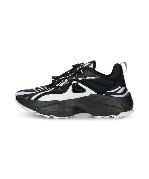 【美品】PUMA オーキッド レザー 25cm 厚底スニーカー 黒 PUMA（プーマ） スニーカー ウィメンズ オーキッド サンダル アニマル