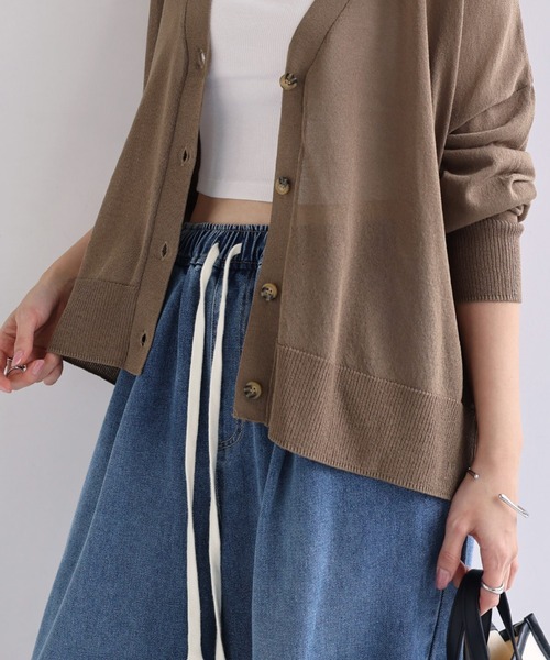 andme（アンドミー） カーディガン UVカット接触冷感ショート丈シアー