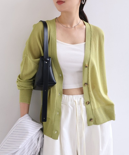 andme（アンドミー） カーディガン UVカット接触冷感ショート丈シアー