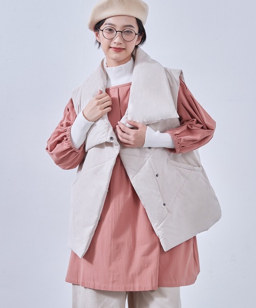 On One's Own ダウンベスト ベスト アシンメトリー・ビッグカラー