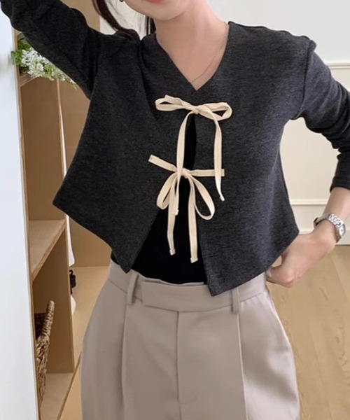 美品 ルネ リボン付き ブラックカーディガン 長袖 2025年最新】Rene カーディガンの人気アイテム - メルカリ