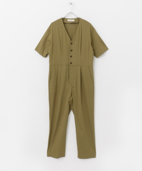 オーバーオール f by rosso アーバンリサーチ ロッソ URBAN RESEARCH ROSSO UR TECH DRYLUXE F by ROSSO オープンカラーオールインワン BEIGE