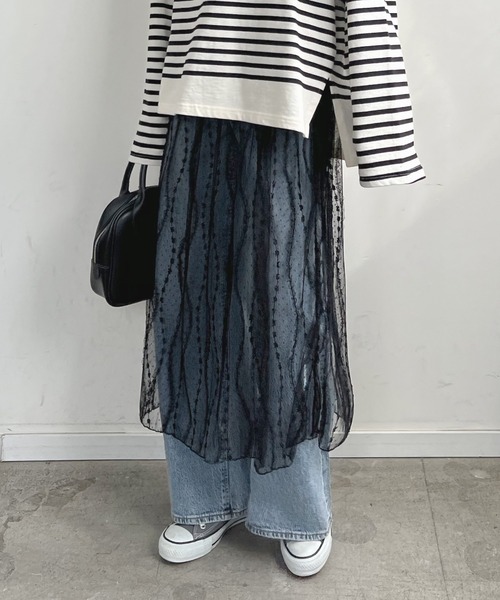 Futier Land（フューティアランド） スカート シースルーレースラップ