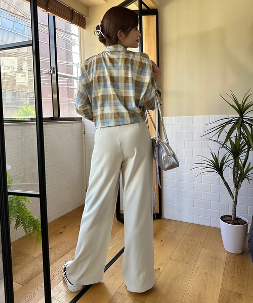 aimoha ブラウス シャツ チェック柄シャツ レディース