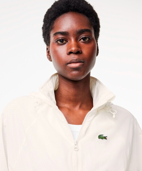 ⭐️未使用⭐️ LACOSTE フード付きショートコート LACOSTE ジャケット ノーカラージャケット パデッドショート
