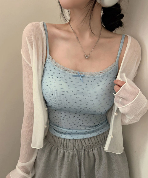 キャミソール 花柄夏リブブラトップ クロップド丈 : ZOZOTOWN Yahoo!店