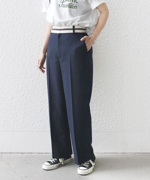 SHIPS any パンツ any:「洗濯機可能」オックス ウエスト ライン