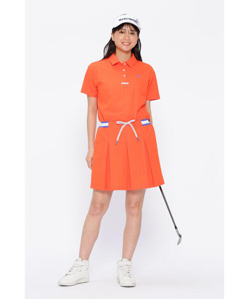 PEARLY GATES ポロシャツワンピース PEARLY GATES 【美品】パーリーゲイツ×ONEPIECE 半袖ポロシャツ