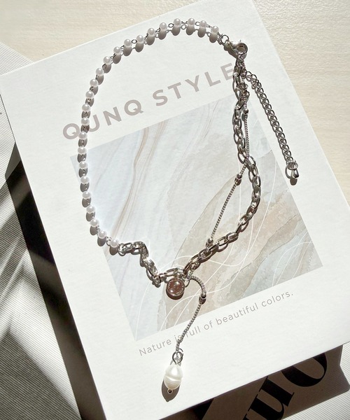 DiamondHearts（ダイヤモンドハーツ） ネックレス 2連チェーンパール