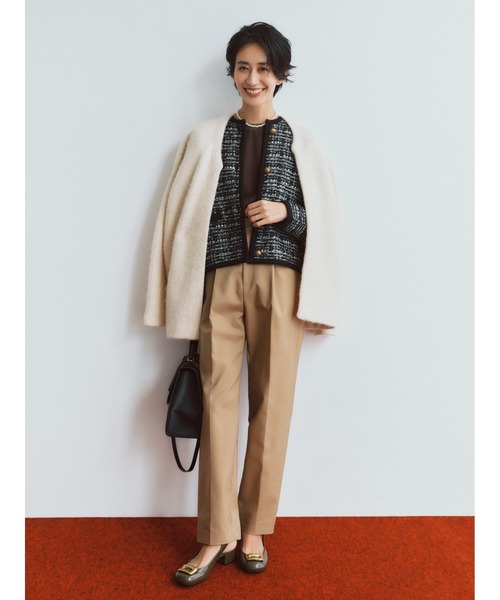 Mila Owen アウター 金釦短丈ツイードニットカーデジャケット  