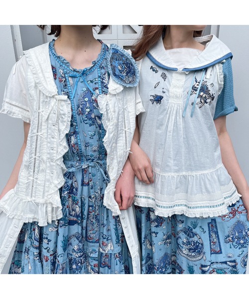 ピンクハウス♡２０２３夏♡半袖Ｔシャツ　カットソー　ブルーグレー　Ｌ ピンクハウス♡2023夏♡半袖Tシャツ カットソー ブルー