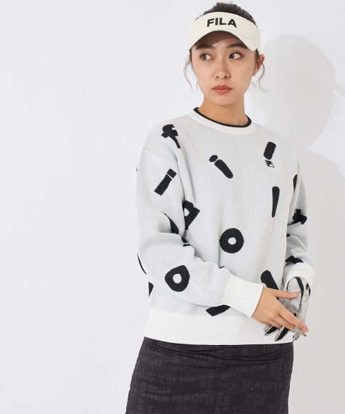 FILA GOLF ニット セーター 軽量ECOポリ クルーネックセーター